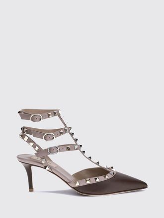Valentino Garavani Rockstud Leather Slingback Pumps with Studs and Mid Stiletto Heel