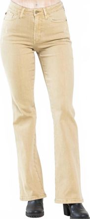Judy Blue Dollar Dream Mid Rise Slim Boot Cut Jean In Sand