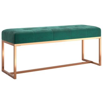 vidaXL Vidaxl - Banco De Terciopelo Verde Oscuro 110x36x45 Cm