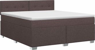 vidaXL Cama Box Spring Con Colch&oacute;n Marr&oacute;n Oscuro 140 X 190 Cm Tela Vidaxl
