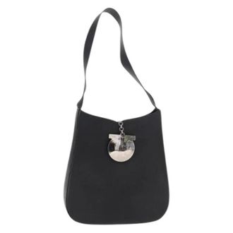Ferragamo Pre-owned Shoulder Bags, female, Black, Size: ONE SIZE Pre-owned Leather Shoulder Bag
