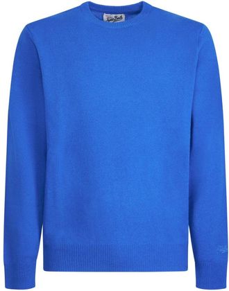 MC2 Saint Barth Regent Lamswollen Trui - Heren - Ronde hals truien - Blauw - S - Wol - Truien & Vesten