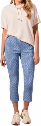 Tribal Womens Pull-On Capri Pants In Riviera