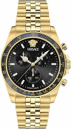 Versace Greca Chrono Wave Chronograaf - Heren - Accessoires - Geel - Maat: ONE Size