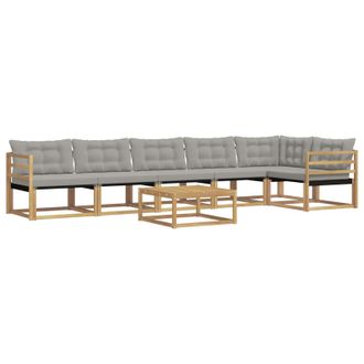 vidaXL Conjunto De Sof&aacute;s De Exterior 7 Pcs Blanco Y Gris Claro Vidaxl