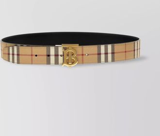 Burberry reversible belt with checked pattern and gold-tone hardware