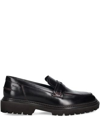 GANT stitched penny-strap loafers - Black