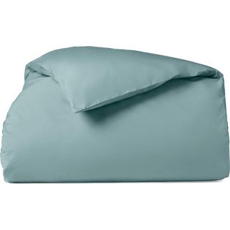 Coyuchi Organic Cotton Percale Duvet Cover in Pacific Blue at Nordstrom, Size California King