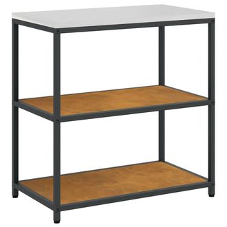 Berkfield Home Kitchen Storage Shelf with Storage Rusty Weathering steel in Brown