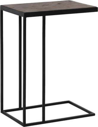 Light & Living Light&living - Mesa Auxiliar Chisa Madera De Mango Marr&oacute;n-negro