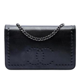 Chanel Pre-owned Wallet on Chain - Dames - Pre-owned - Zwart - Maat: ONE Size Leer