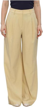 Co'Couture Nilan CC Pleat LL Pant - Dames - Wijde Broeken - Beige - S - Polyester - Broeken