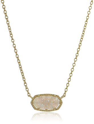 Kendra Scott Signature Elisa Gold Plated Iridescent Druzy Pendant Necklace