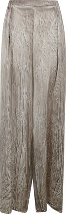 Avant Toi Crumpled Effect Silk Palazzo Pants