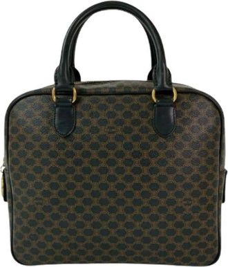 Celine Pre-owned Macadam Blazon PVC Lederen Handtas - Dames - Vintage Handtas - Bruin - ONE Size - Leer - Vintage