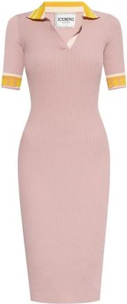 Iceberg Kleedjes, Dames, Roze, L, Polyester, Gebreide Jurk voor Vrouwen