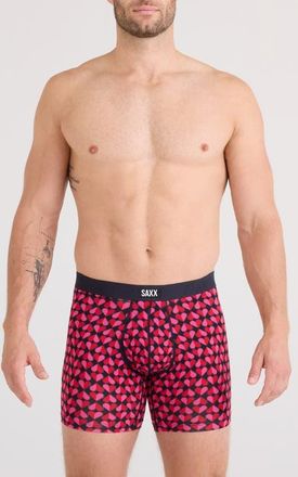 Saxx Vibe Xtra Soft Comfort Boxer Briefs in Love Check Baby-Black at Nordstrom, Size Xx-Large