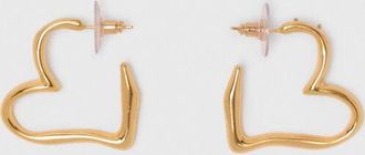 Maje Gold-plated Heart Hoop Earrings - Light Gold - Maje