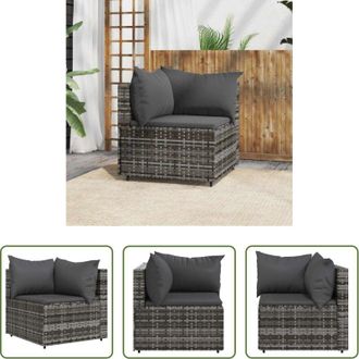 vidaXL vidaXL Rattan - Divano Angolare da Giardino con Cuscini in Polyrattan Grigio