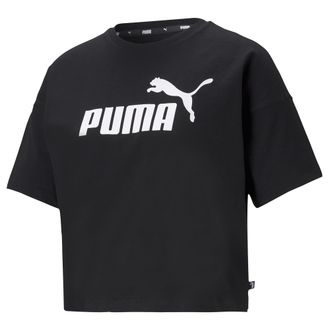 Puma Womens Essentials Cropped Logo Tee, Puma Black, Small