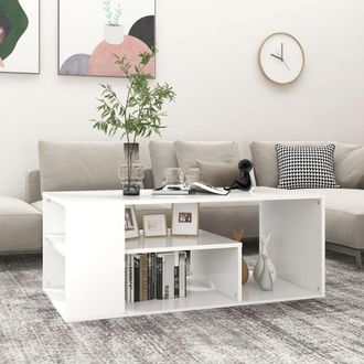 vidaXL Vidaxl - Mesa De Centro Madera Contrachapada Blanco 100x50x40 Cm