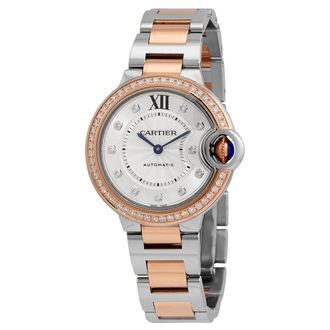 Cartier Pre-owned Cartier Ballon Bleu de Cartier Automatic Diamond Silver Dial Ladies Watch w3bb0023