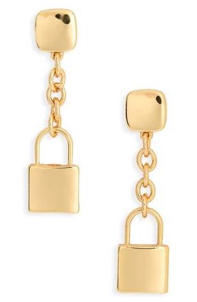 Kenneth Jay Lane Lock Drop Earrings in Gold at Nordstrom Rack