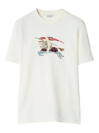 Burberry Equestrian Knight-embroidered T-shirt - men - Cotton - S - White
