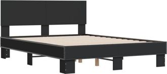 vidaXL Vidaxl - Estructura De Cama Madera De Ingenier&iacute;a Y Metal Negro 120x190cm