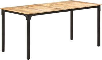 vidaXL Dining Table 160x80x76 cm Rough Mango Wood vidaXL