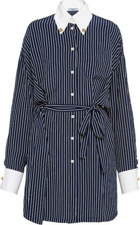 Prada striped silk shirt - women - Silk - 38 - Blue