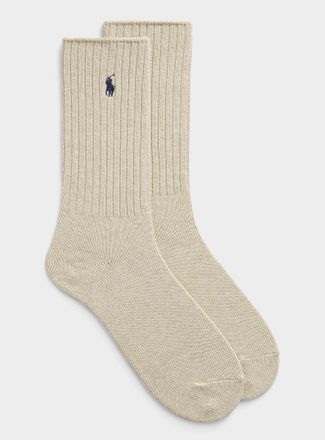 Polo Ralph Lauren Mens Contrast logo ribbed athletic socks