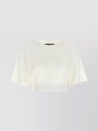 Dolce & Gabbana chenille cropped logo t-shirt