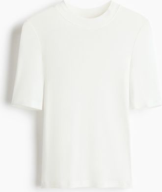 H&M T-Shirt aus Pima-Baumwolle - Weiss