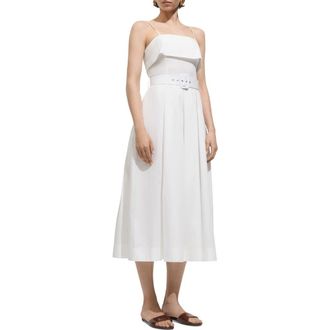 Mango Belted Midi Dress in White at Nordstrom, Size 2