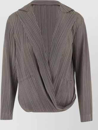 Giorgio Armani pleated jersey overshirt draped front