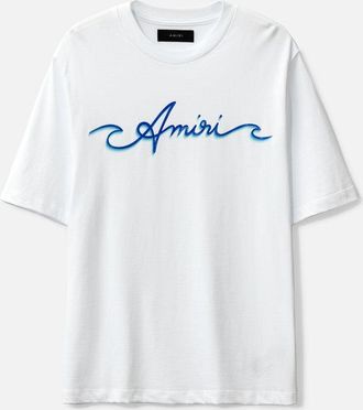 Amiri Mens White Wave T-Shirt