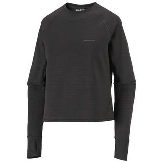 Salomon Sntial Lightwarm Crew Neck Fleecepullover f&uuml;r Damen | schwarz