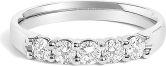 House of Brilliance 14K Gold 1/2 Cttw Round Diamond 5 stone Classic Band