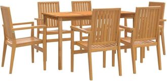 vidaXL 7 Piece Garden Dining Set Solid Wood Teak vidaXL