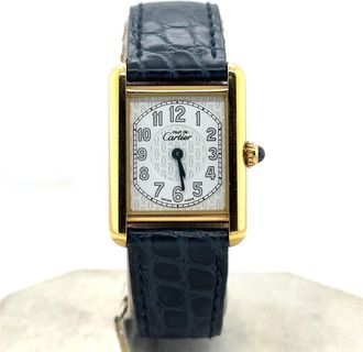 Cartier Pre-owned Cartier Tank Vermeil Quartz Silver Dial Ladies Watch W1013854