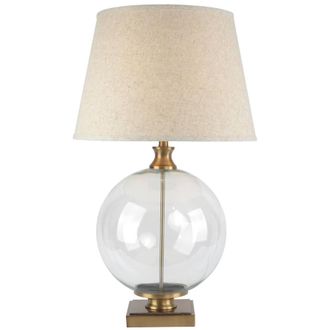 Hill Interiors Orb Linen Table Lamp (EU Plug) in Natural