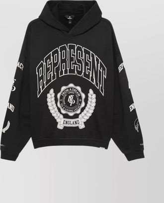 Represent hooded sweatshirt with graphic print design