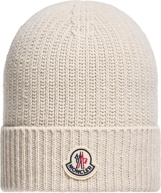 Moncler Moncler Tricot Wool Blend Beanie, Men, Beige, Size: One Size