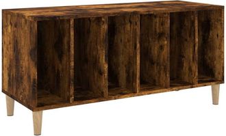 vidaXL Vidaxl - Mueble discos madera contrachapada roble ahumado 100x38x48 cm