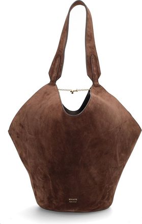 Khaite Womens Lotus Tote Bag Brown Calf Leather Handbags Hand