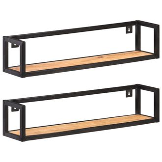 vidaXL Estantes De Pared 2 Unidades 80 Cm Madera Maciza Acacia Vidaxl