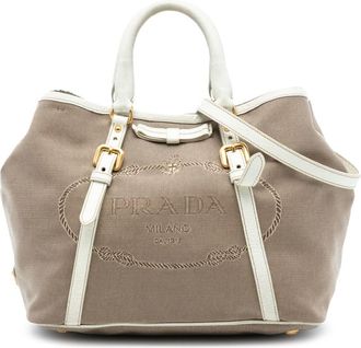Prada Pre-owned Prada Canvas Canapa Logo Bow Satchel Ladies 5AQJ6ZRPB0UH55XV