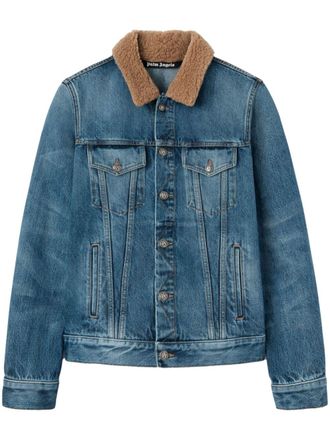 Palm Angels Giacca denim Bear In Mind - Blu