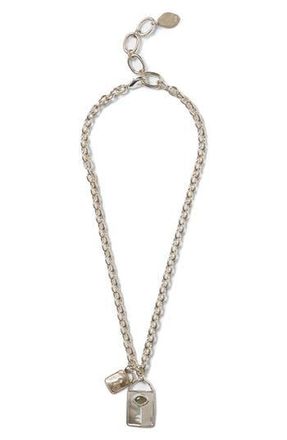 Chan Luu Double Lock Charm Necklace in Silver at Nordstrom Rack